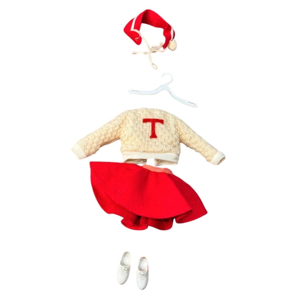 Vintage Tammy Doll Japan Cheerleader Outfit #9131-4 1960s Ideal Barbie Sweater